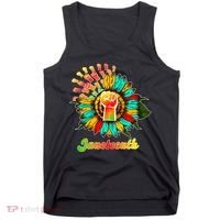 Sunflower Fist Juneteenth Black History African American Tank Top thumb 0