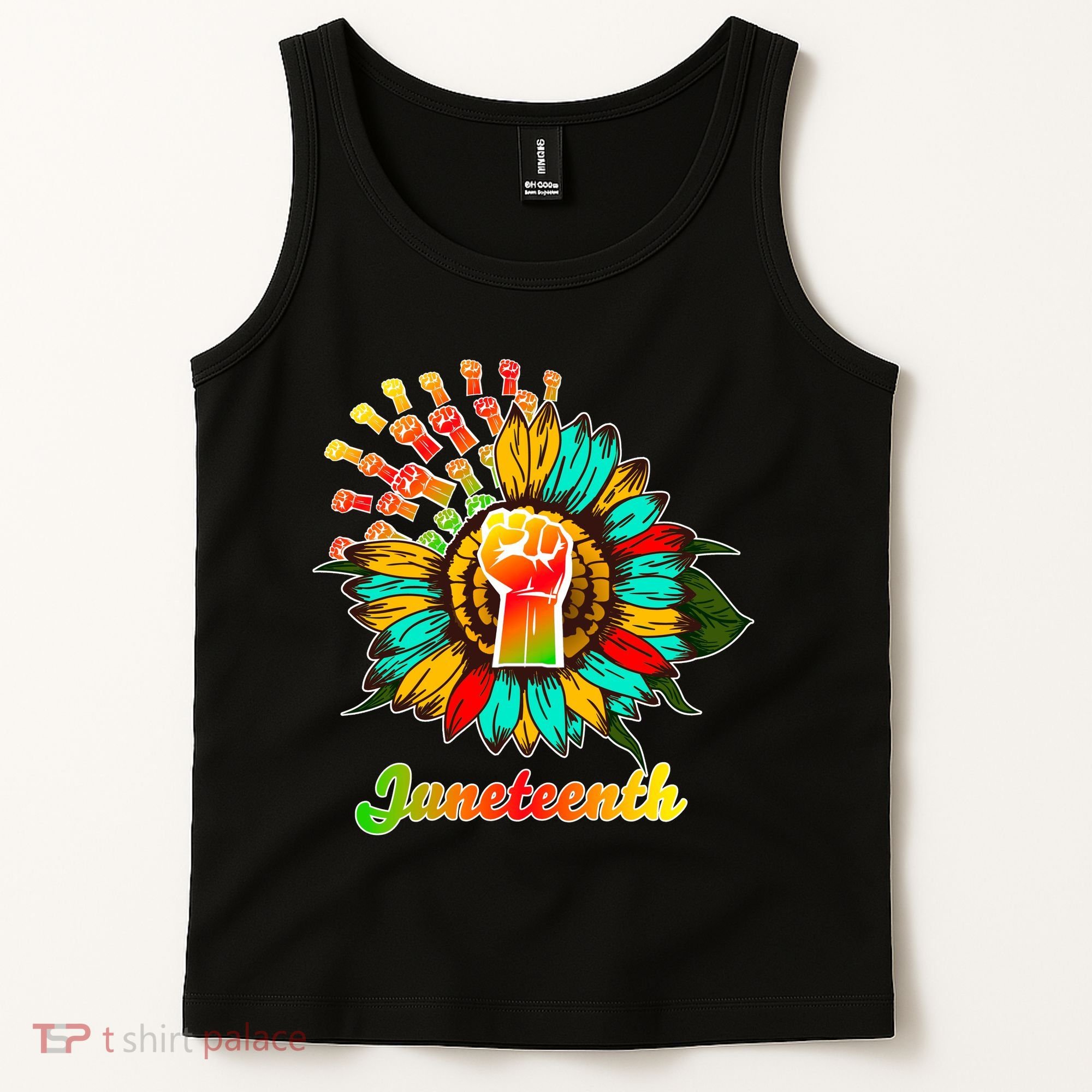Sunflower Fist Juneteenth Black History African American Tank Top