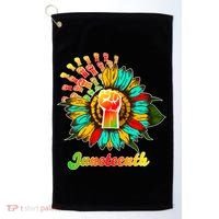Sunflower Fist Juneteenth Black History African American Golf Towel thumb 0