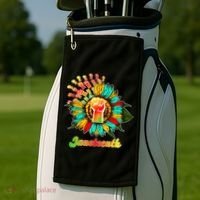 Sunflower Fist Juneteenth Black History African American Golf Towel thumb 2