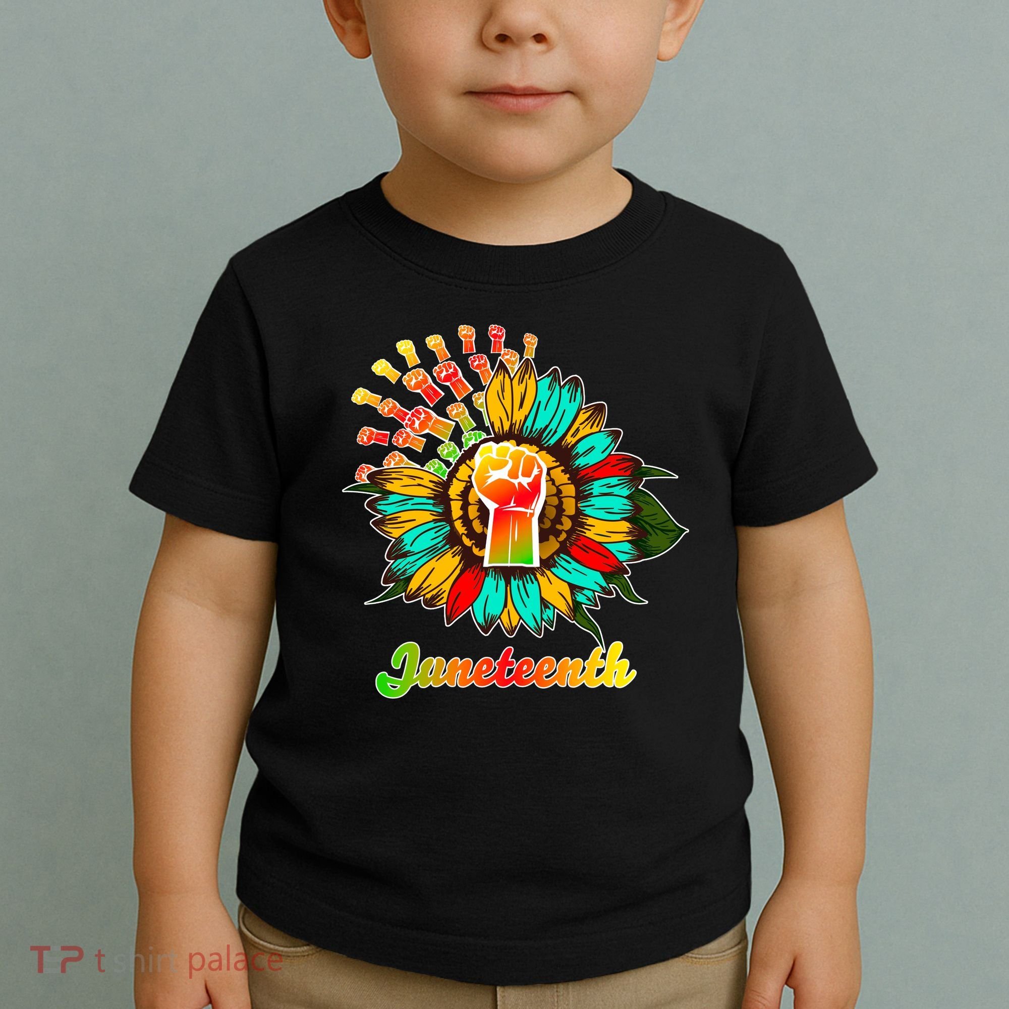 Sunflower Fist Juneteenth Black History African American Toddler T-Shirt
