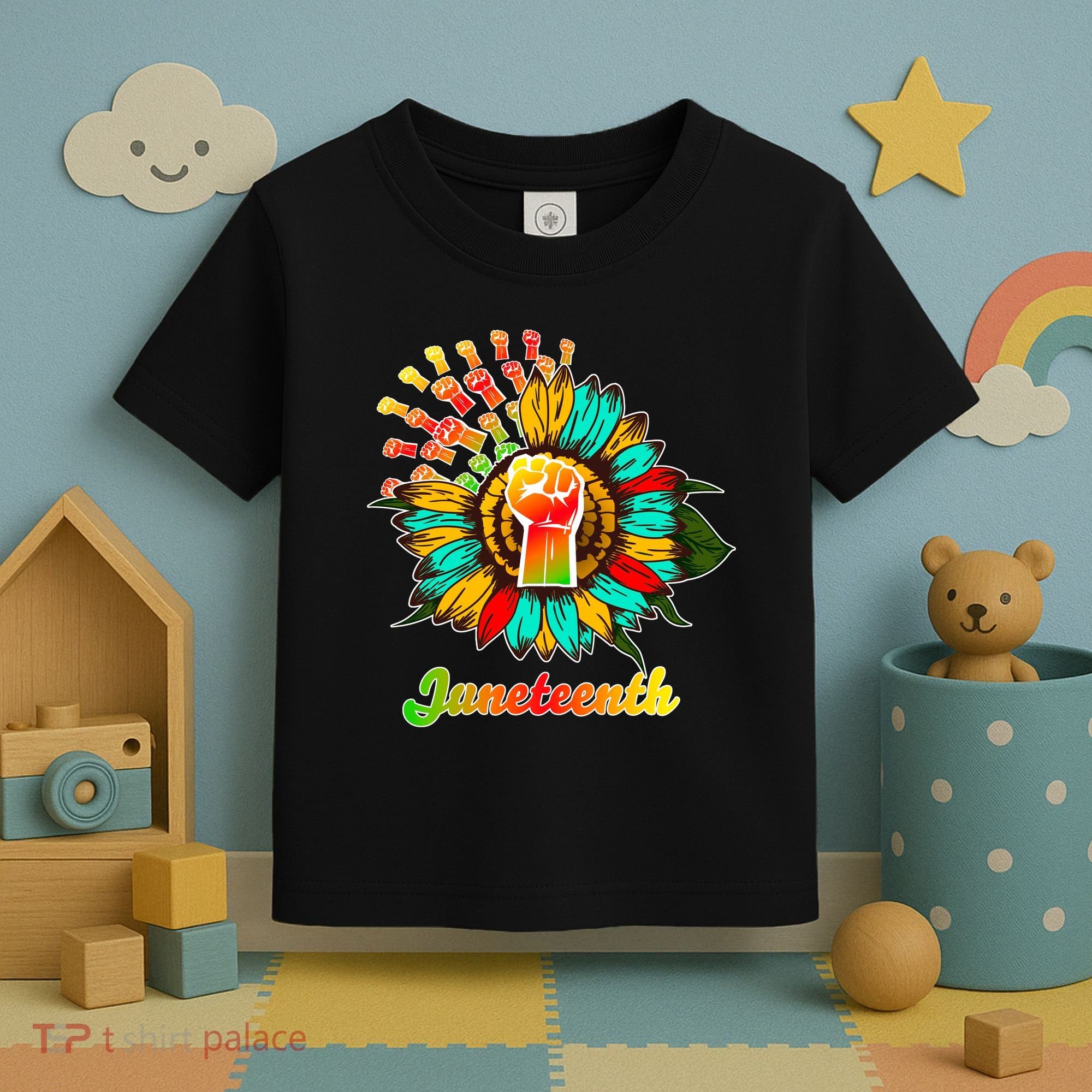 Sunflower Fist Juneteenth Black History African American Toddler T-Shirt