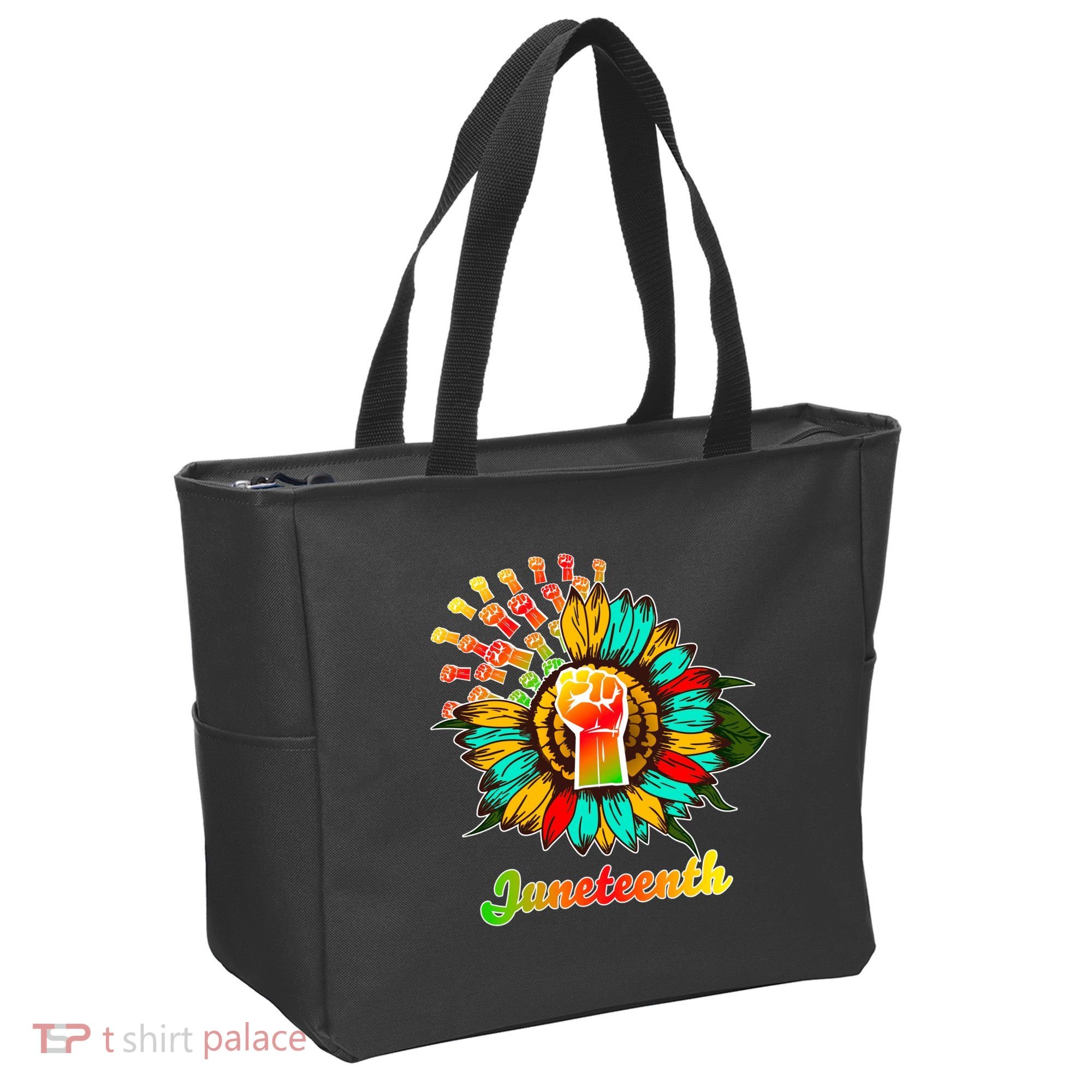Sunflower Fist Juneteenth Black History African American Tote Bag