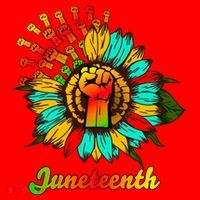Sunflower Fist Juneteenth Black History African American Santa Hat thumb 1