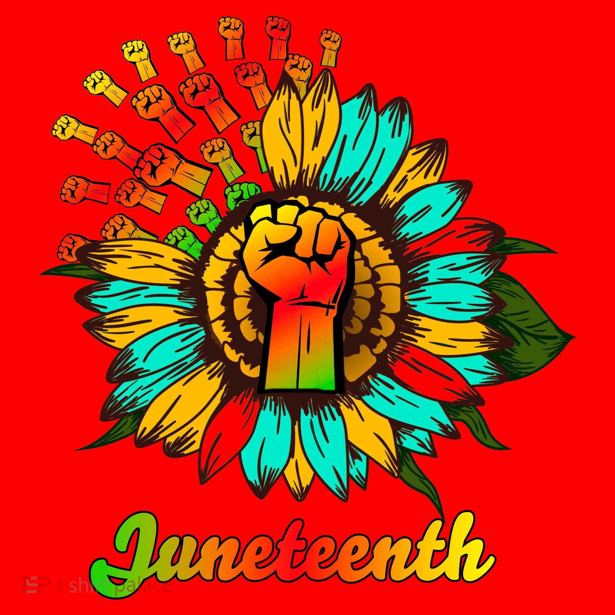 Sunflower Fist Juneteenth Black History African American Santa Hat
