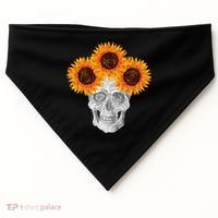 Sunflower Skull USA-Made Doggie Bandana thumb 0