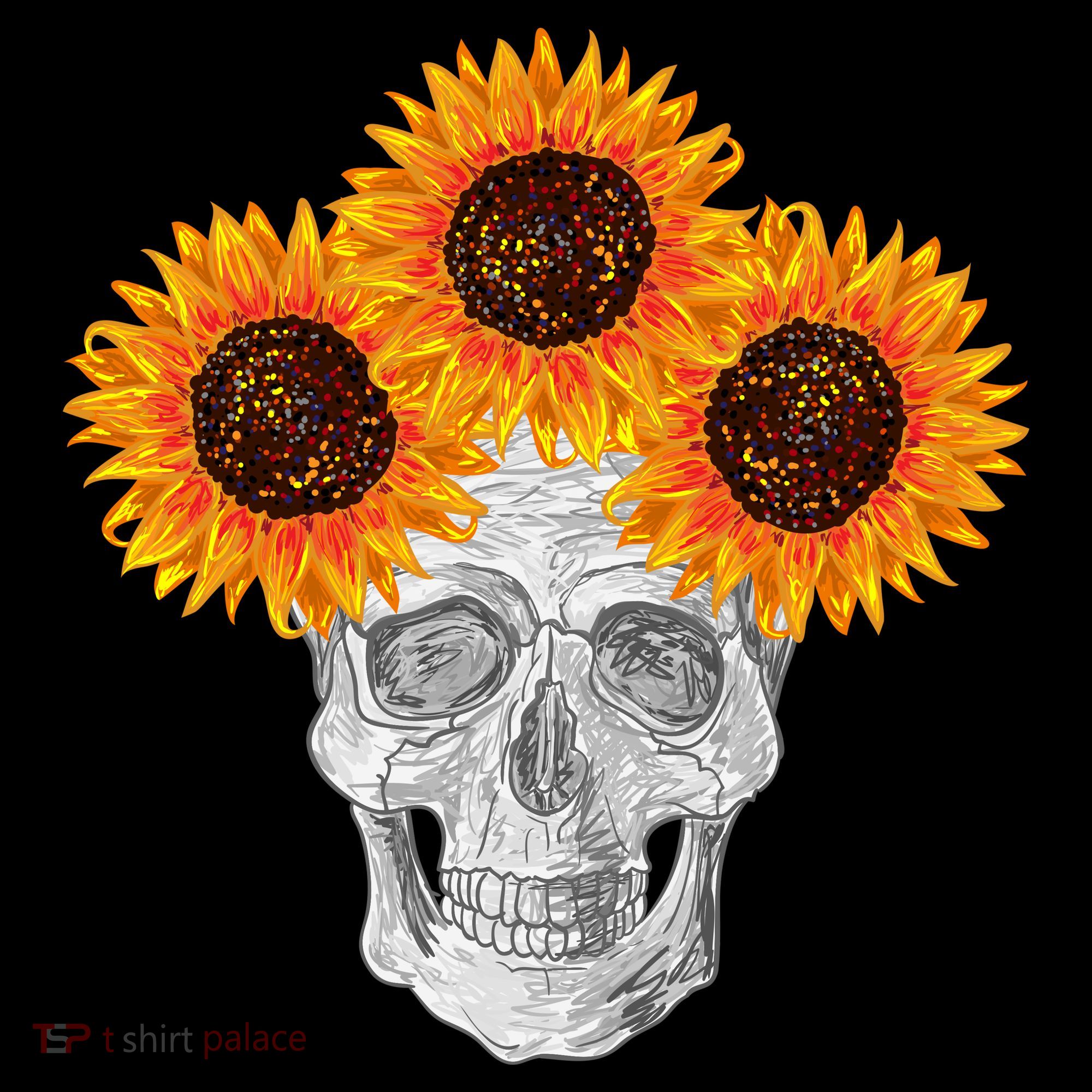 Sunflower Skull Bucket Hat