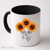Sunflower Skull Coffee Mug thumb 0