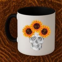 Sunflower Skull Coffee Mug thumb 2