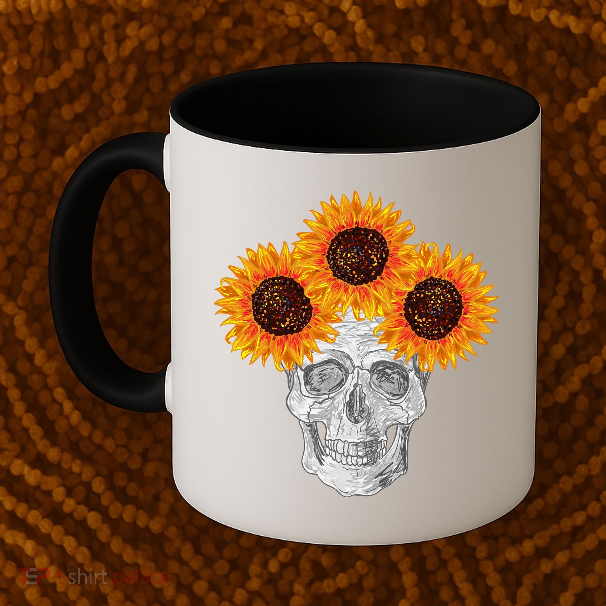 Sunflower Skull Coffee Mug