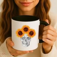 Sunflower Skull Coffee Mug thumb 3