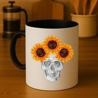 Sunflower Skull Coffee Mug thumb 4