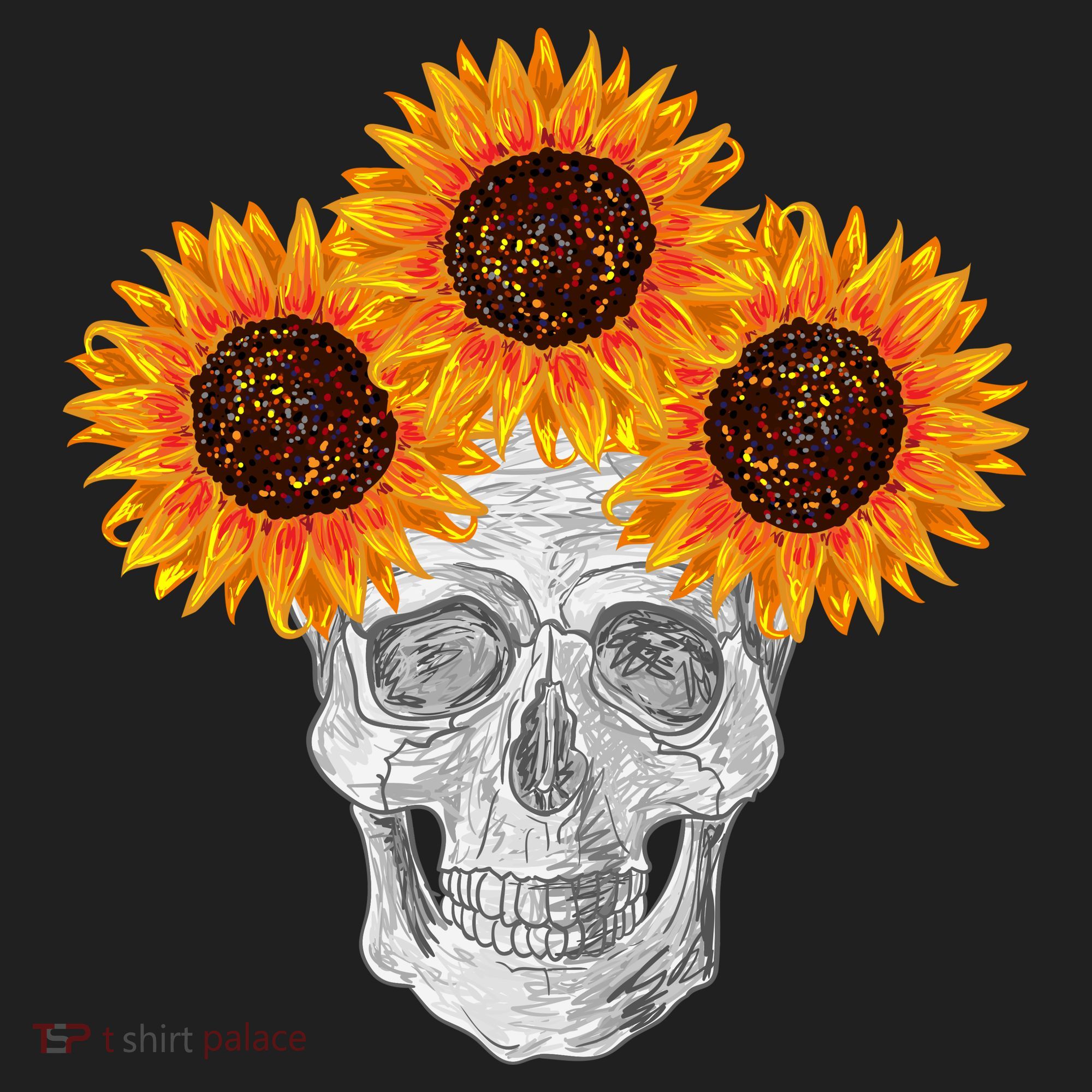 Sunflower Skull Beanie