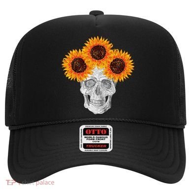 Sunflower Skull Hat