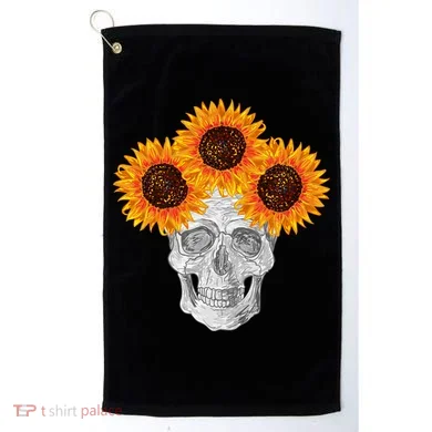 Sunflower Skull Golf Towel