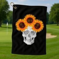 Sunflower Skull Golf Towel thumb 1
