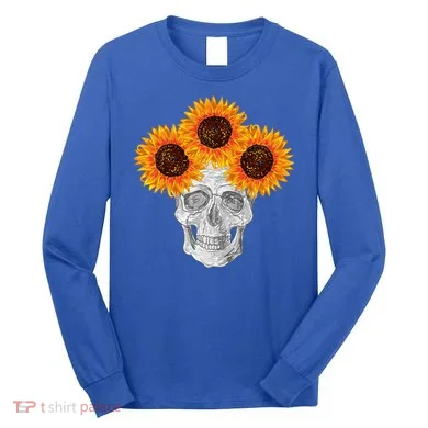 Sunflower Skull Long Sleeve Shirt