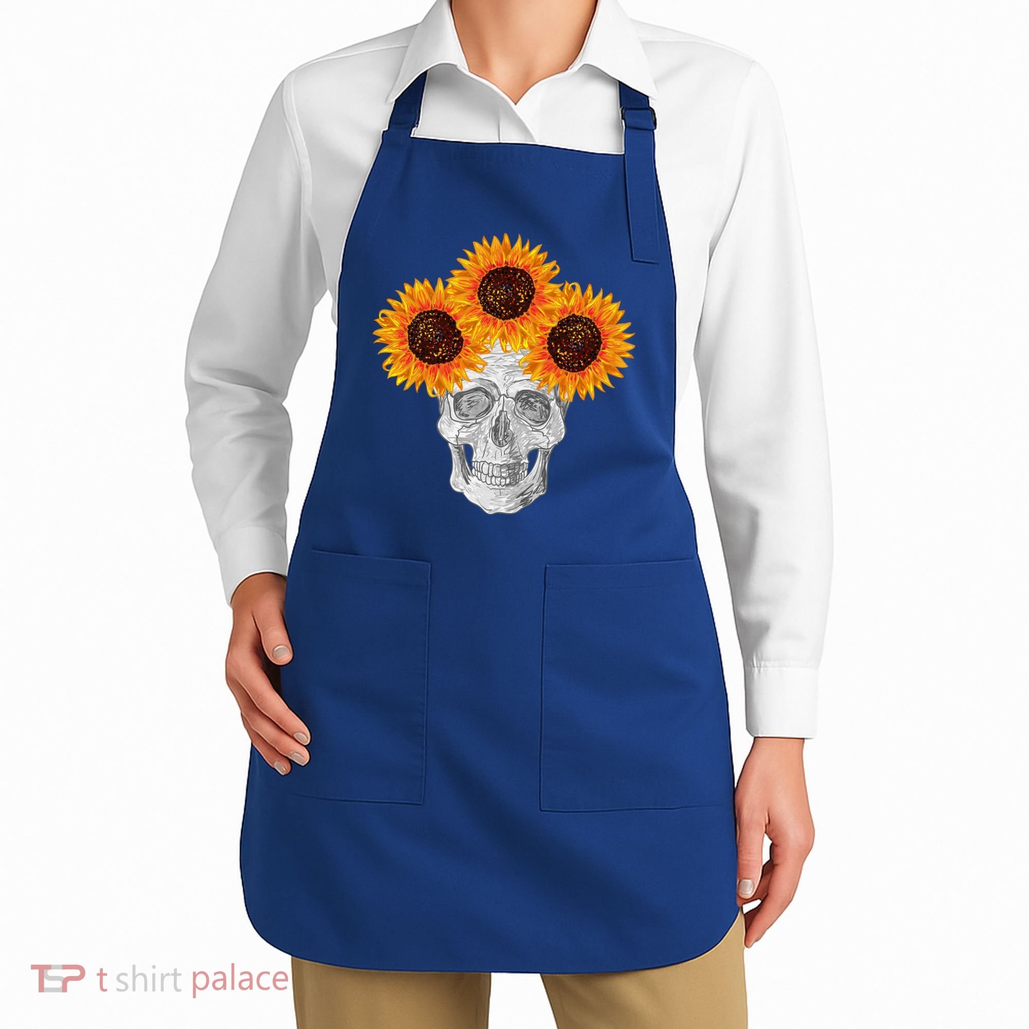 Sunflower Skull Apron