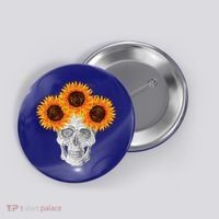Sunflower Skull Button thumb 0