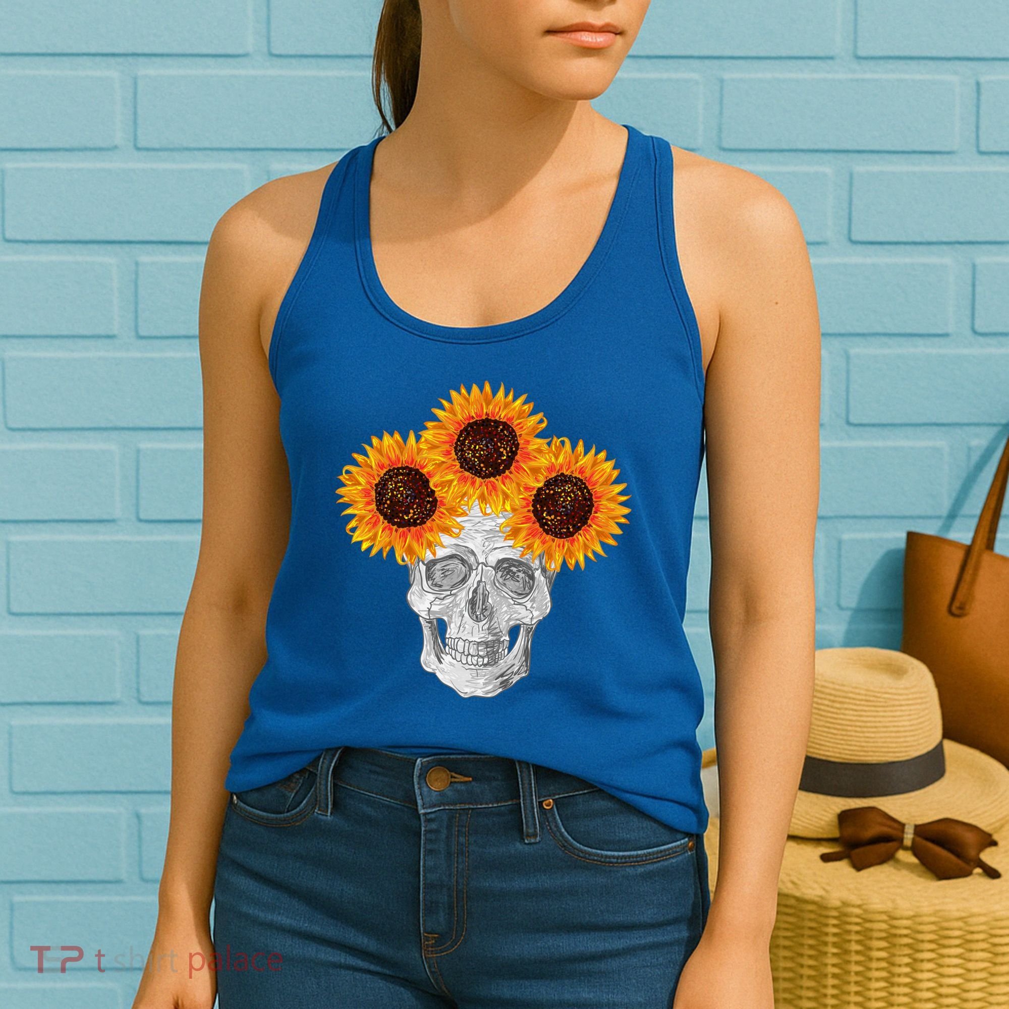 Sunflower Skull Women's Tank Top