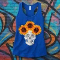Sunflower Skull Women's Tank Top thumb 3