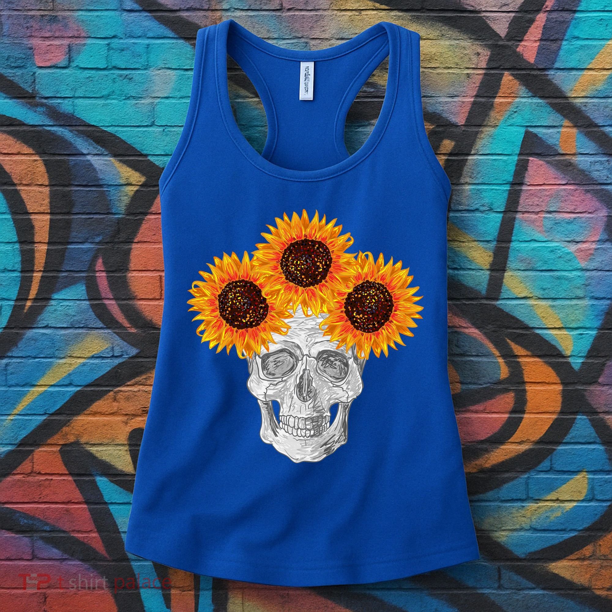 Sunflower Skull Women's Tank Top
