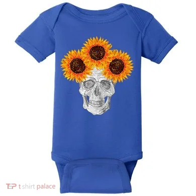 Sunflower Skull Baby Bodysuit