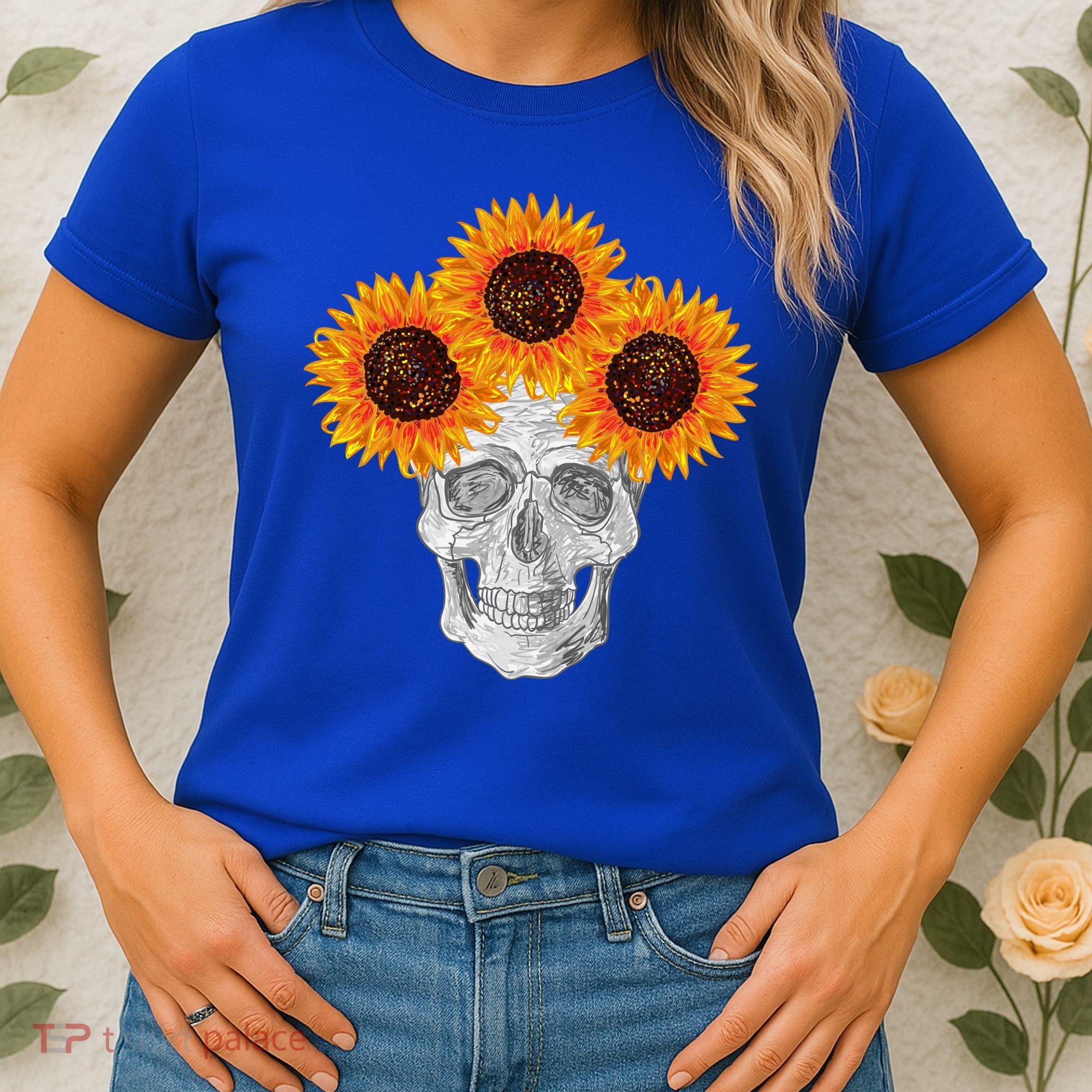 Sunflower Skull Women's T-Shirt