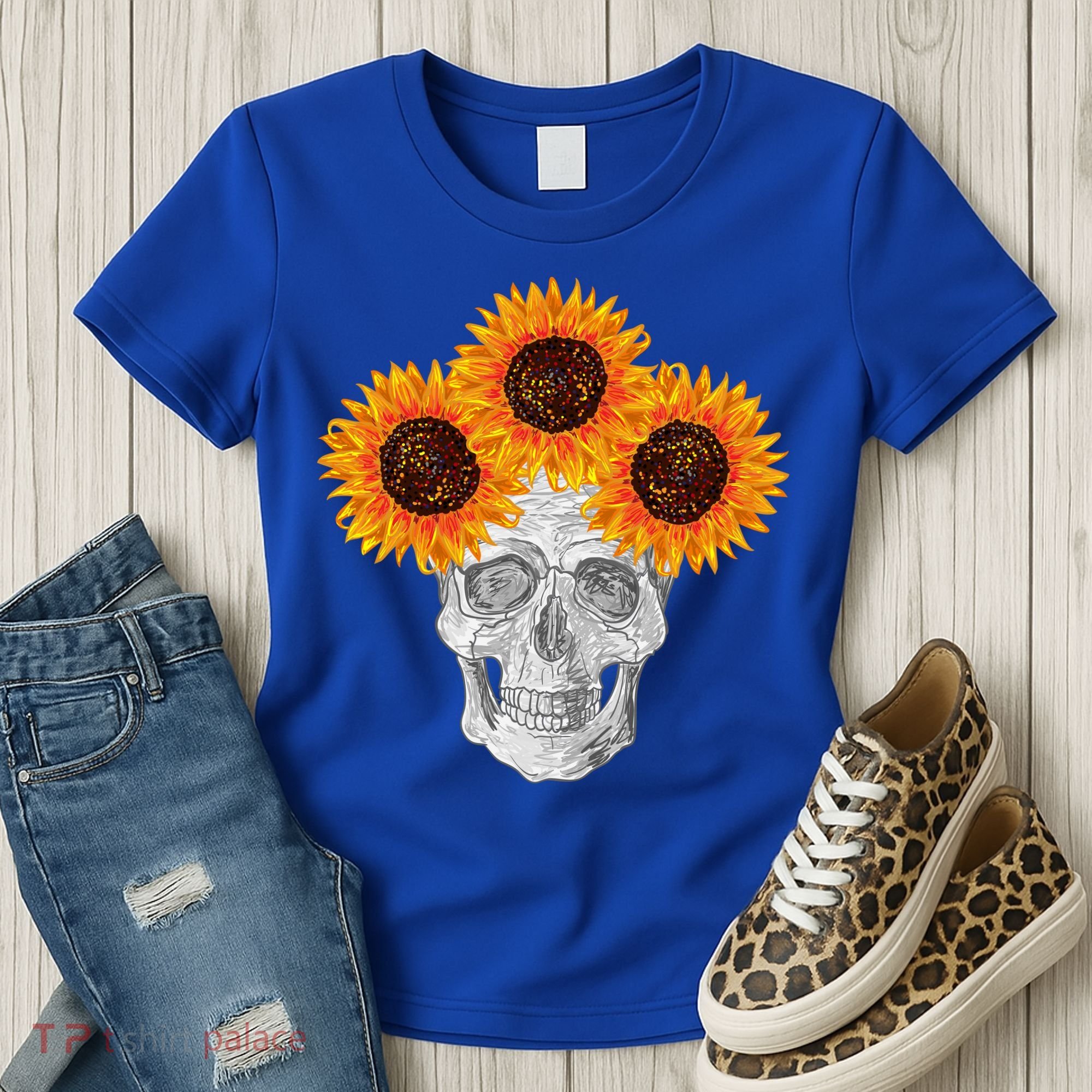 Sunflower Skull Women's T-Shirt