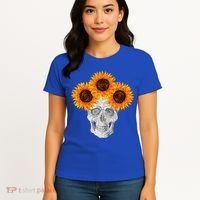 Sunflower Skull Women's T-Shirt thumb 4