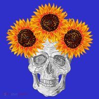 Sunflower Skull Women's T-Shirt thumb 6