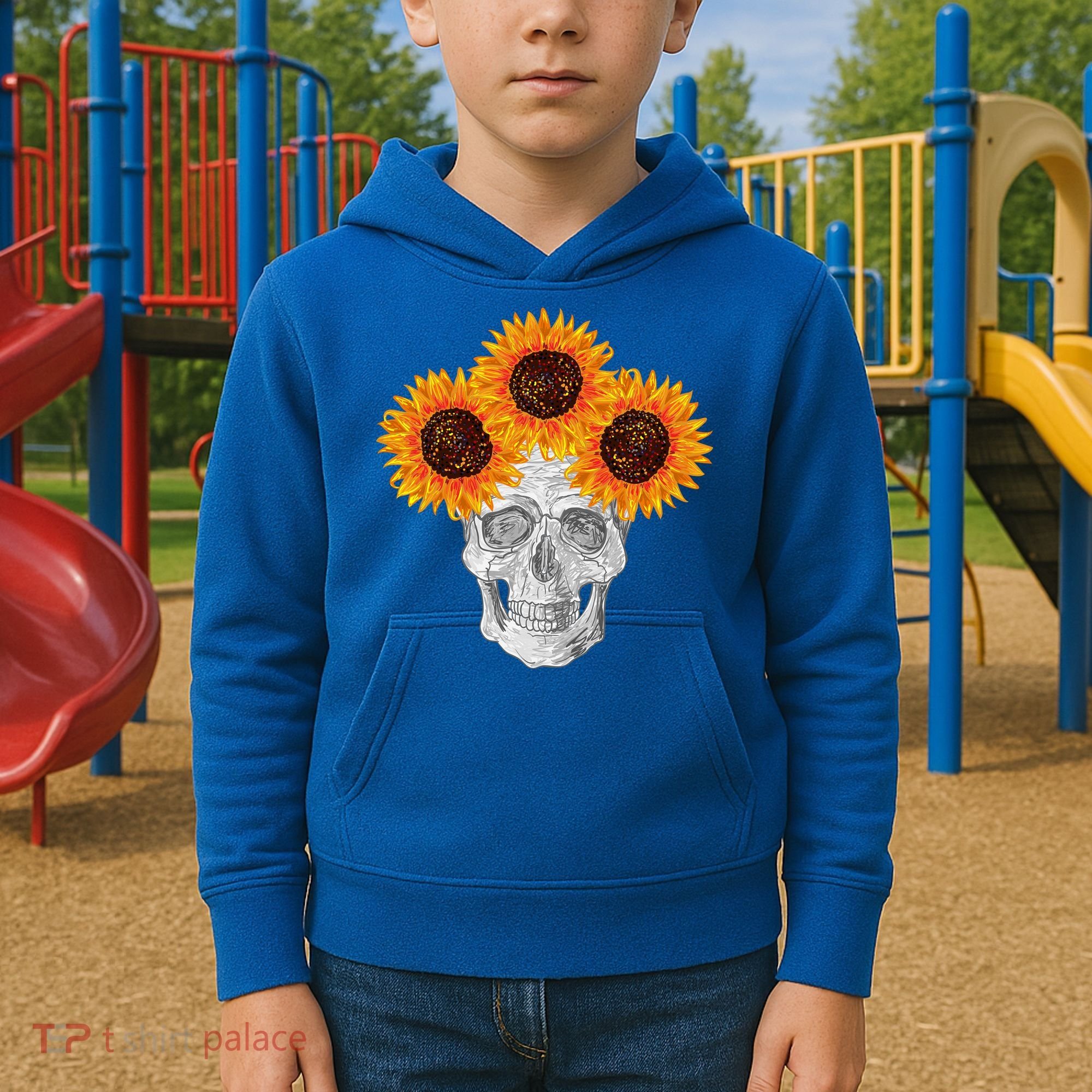 Sunflower Skull Kids Hoodie