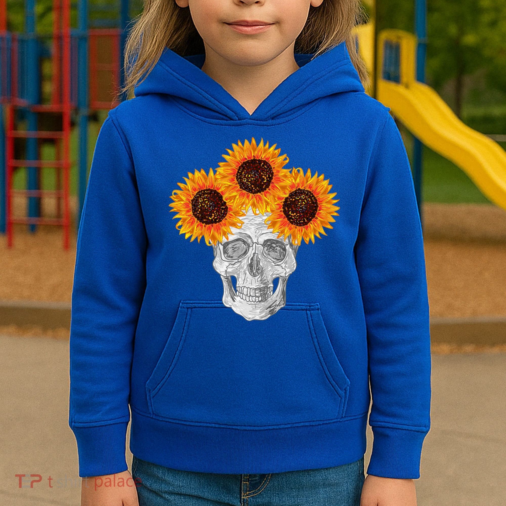 Sunflower Skull Kids Hoodie