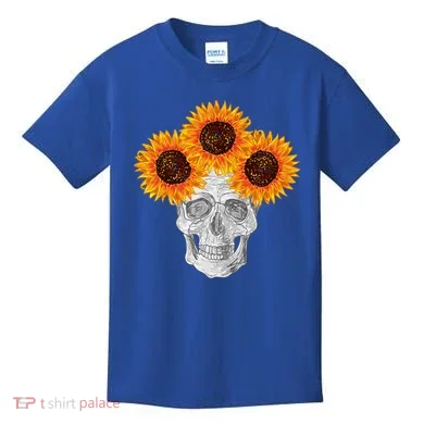 Sunflower Skull Kids T-Shirt