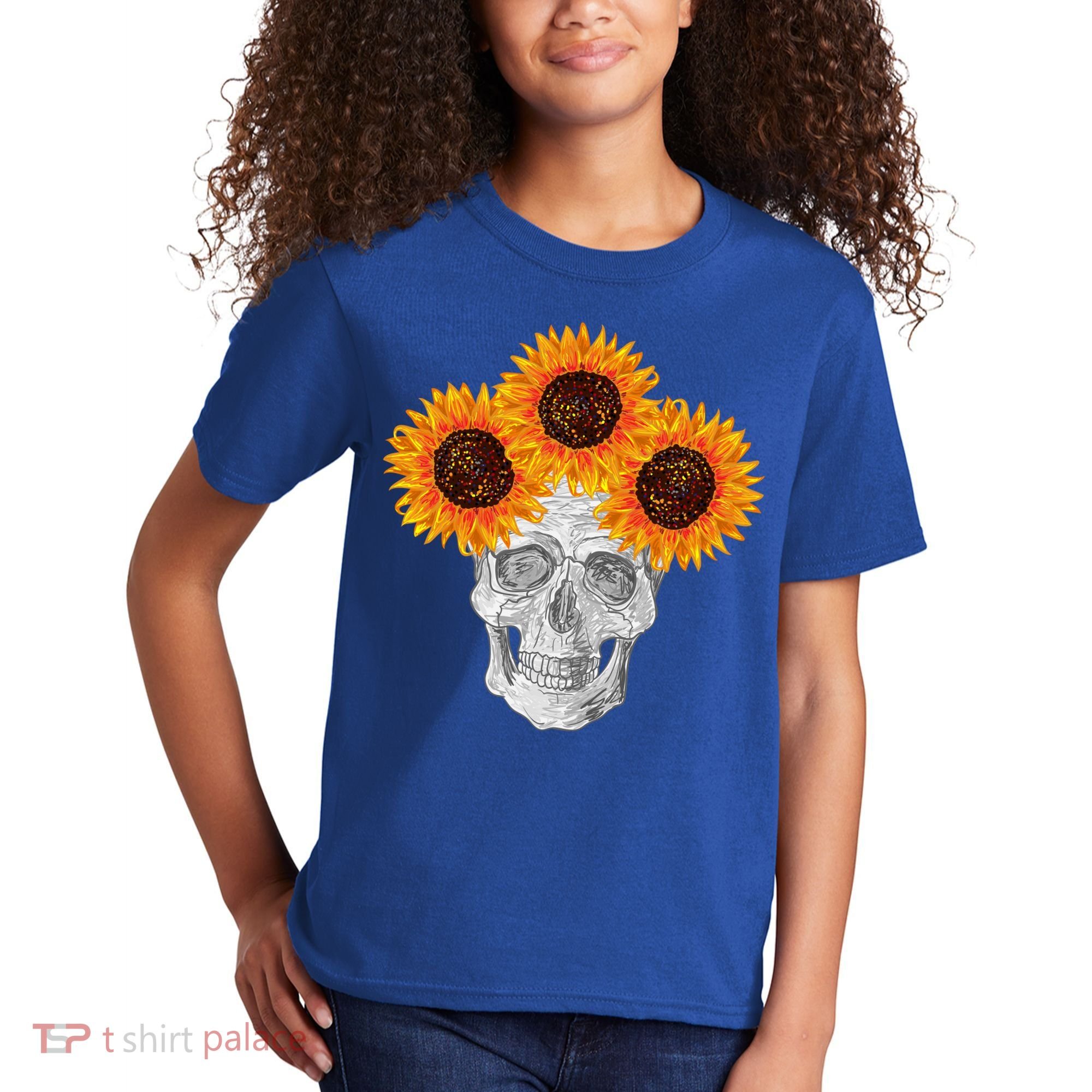 Sunflower Skull Kids T-Shirt