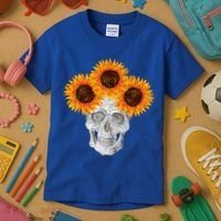 Sunflower Skull Kids T-Shirt thumb 3