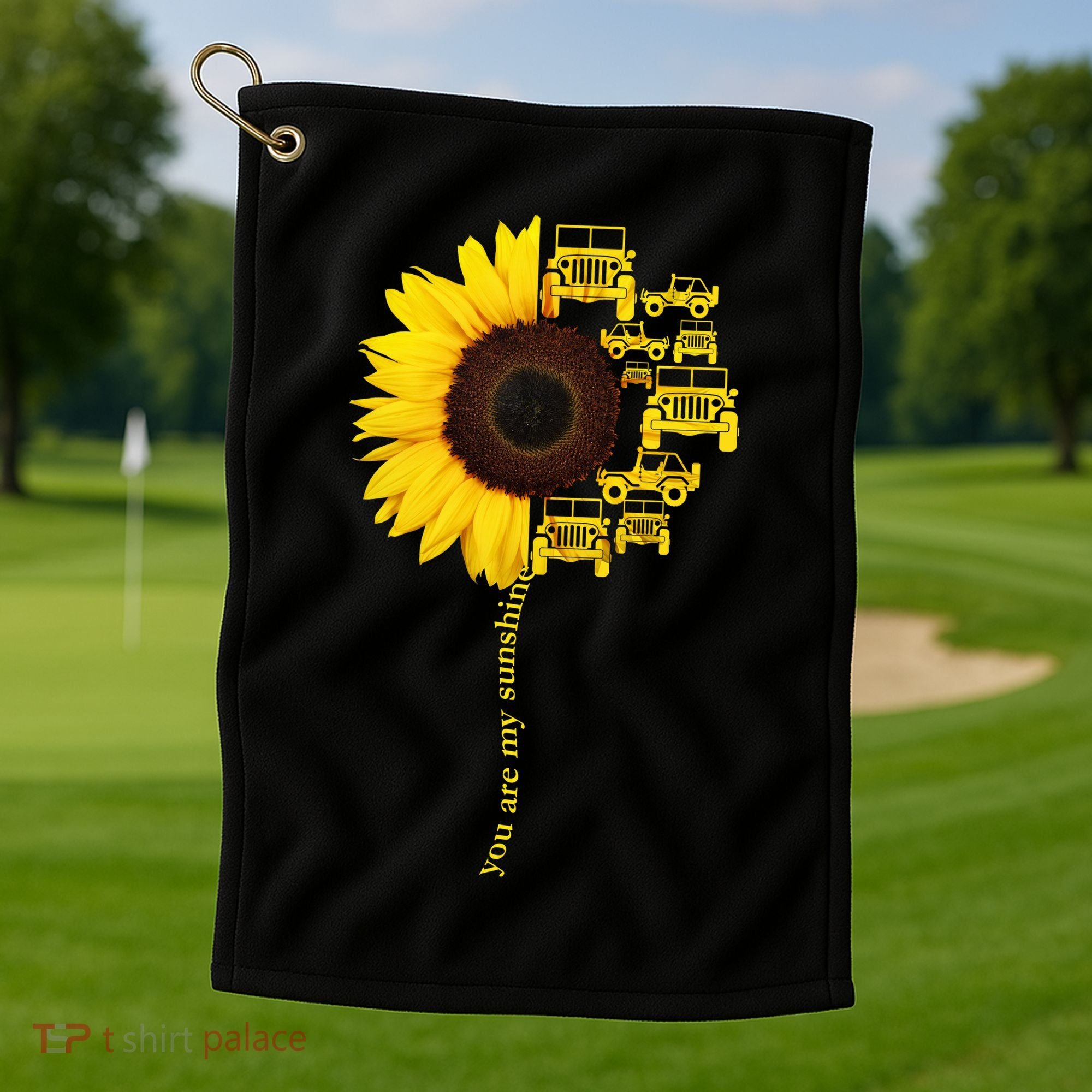 Sunflower Trucks Off-Road Sunshine Golf Towel