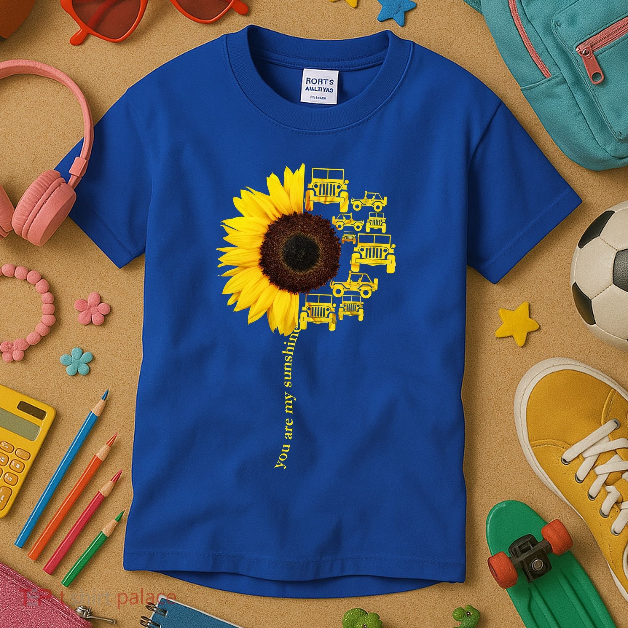 Sunflower Trucks Off-Road Sunshine Kids T-Shirt