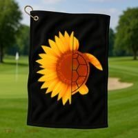 Sunflower Turtle Golf Towel thumb 1