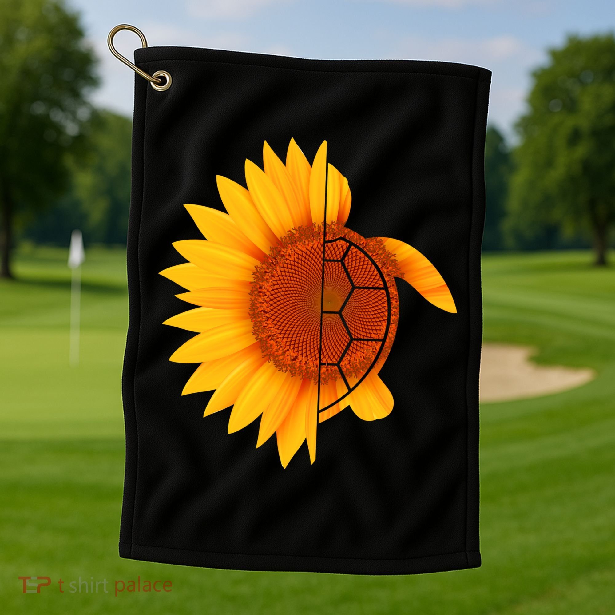 Sunflower Turtle Golf Towel