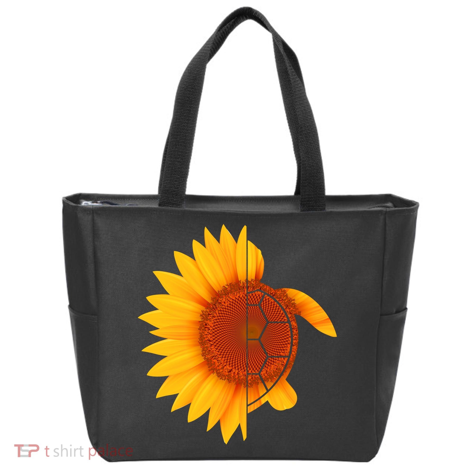 Sunflower Turtle Tote Bag