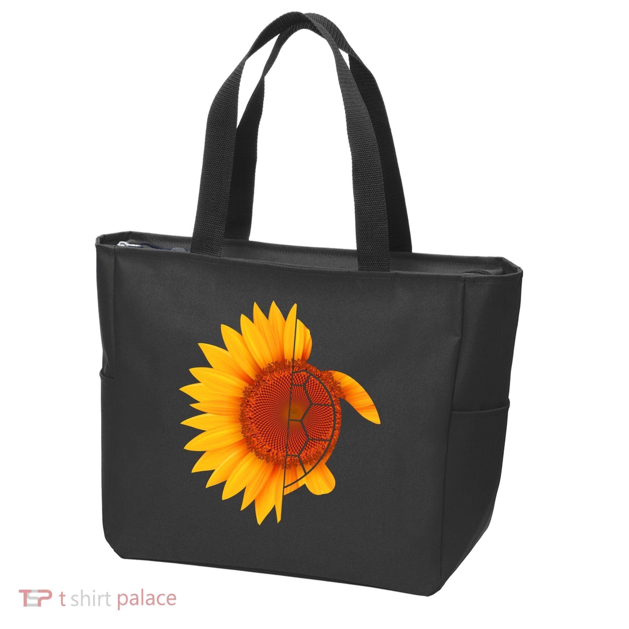 Sunflower Turtle Tote Bag