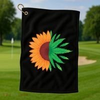 Sunflower Weed Golf Towel thumb 1