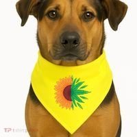Sunflower Weed USA-Made Doggie Bandana thumb 1