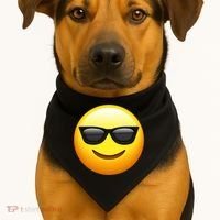 Sunglasses Emoji Cool Smiley USA-Made Doggie Bandana thumb 1