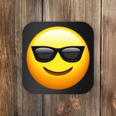 Sunglasses Emoji Cool Smiley Coaster