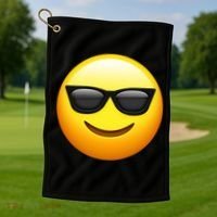 Sunglasses Emoji Cool Smiley Golf Towel thumb 1