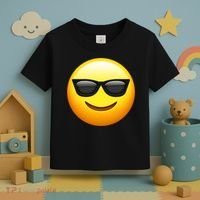 Sunglasses Emoji Cool Smiley Toddler T-Shirt thumb 3