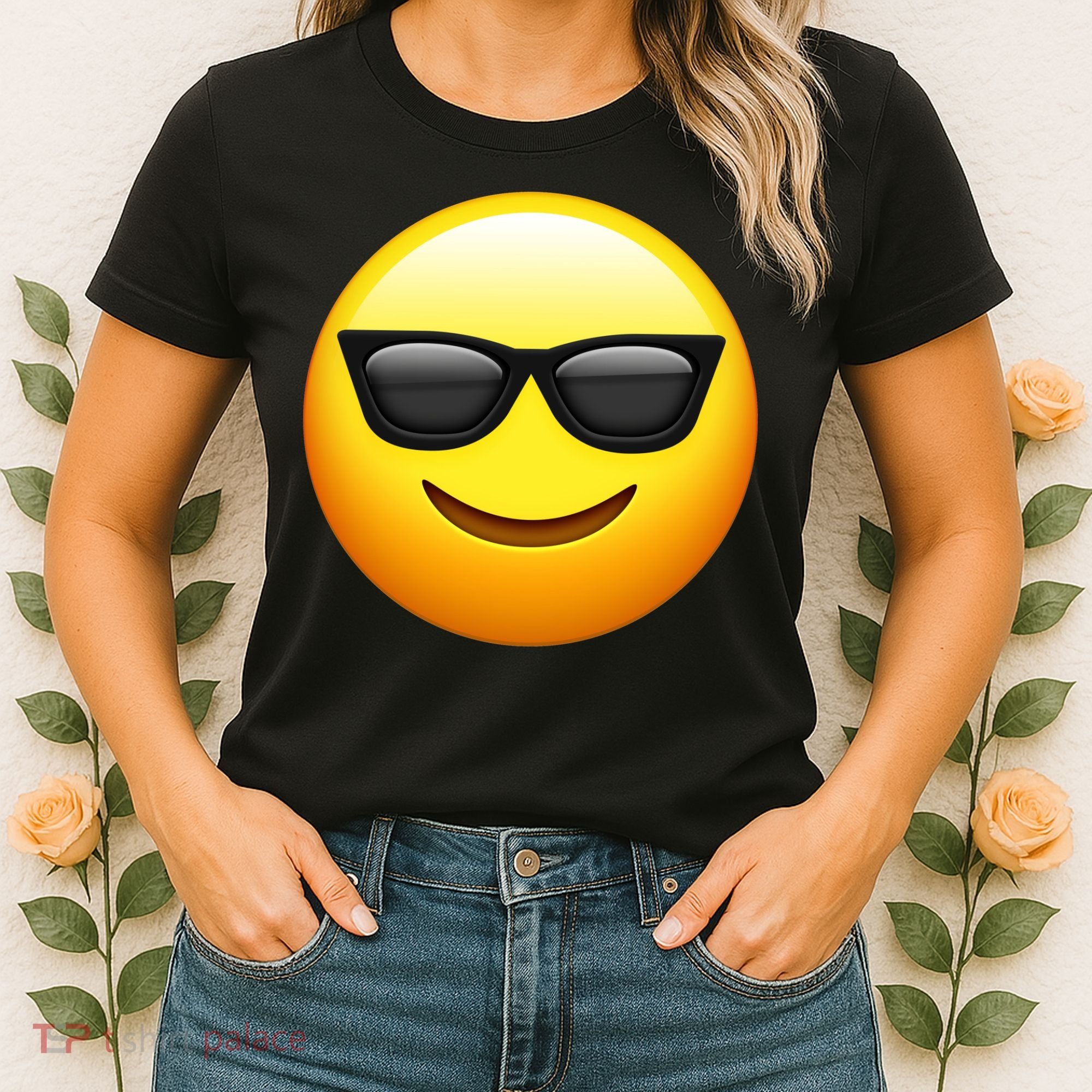 Sunglasses Emoji Cool Smiley Women's T-Shirt