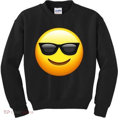 Sunglasses Emoji Cool Smiley Kids Sweatshirt